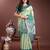 light green color lichi art silk blend zari weaving saree with blouse