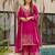 Pink Embroidered Chinon Palazzo Suit
