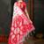 white & red color linen cotton woven work saree with blouse