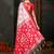 white & red color linen cotton woven work saree with blouse
