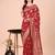 maroon cotton woven work saree with blouse
