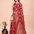 maroon cotton woven work saree with blouse