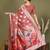 rust color linen cotton woven work flower pallu saree 