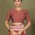 rust color linen cotton woven work flower pallu saree 