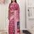 pink color woven linen cotton flower & peacock pallu saree