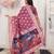 pink color woven linen cotton flower & peacock pallu saree
