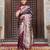 purple color zari woven silk blend saree with un-stitch blouse