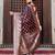 purple color zari woven silk blend saree with un-stitch blouse
