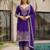 Purple Embroidered Chinon Function Wear Palazzo Suit