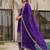 Purple Embroidered Chinon Function Wear Palazzo Suit