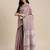 purple color solid linen cotton border saree with blouse