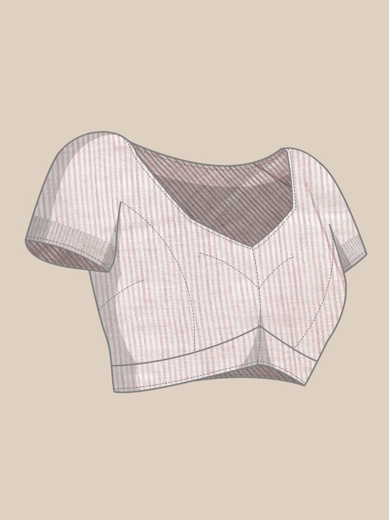 purple color solid linen cotton border saree with blouse