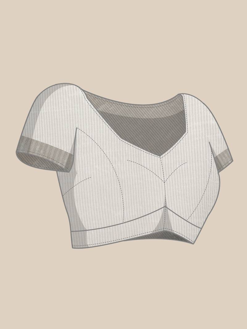 white color solid linen cotton border saree with blouse