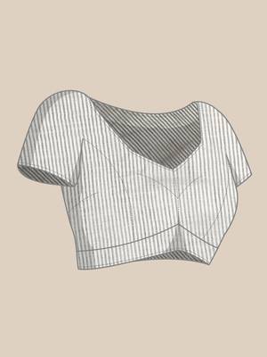 dark grey color solid linen cotton border saree with blouse 5