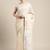 cream color solid linen cotton border saree with blouse