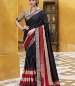 Poly cotton printed saree with royal zari weaving border