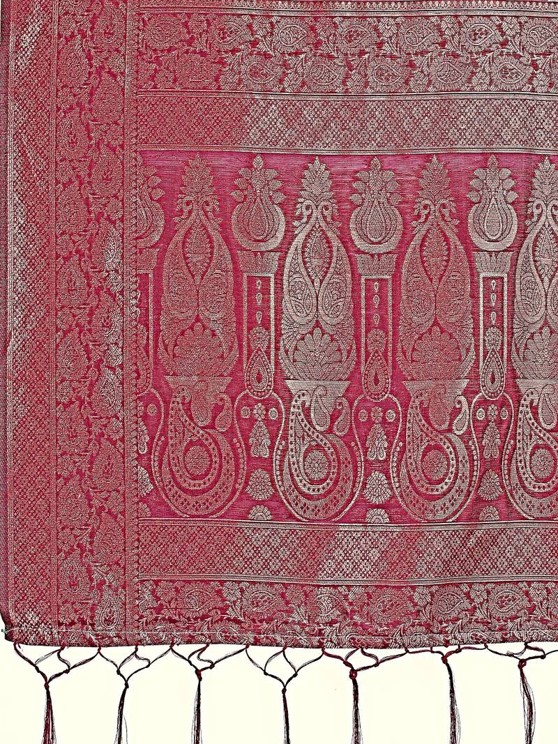 purple color woven cotton saree with blouse