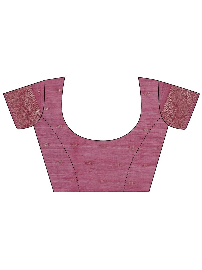 purple color woven cotton saree with blouse