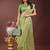 green color woven work cotton saree with blouse
