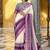 Poly cotton printed saree with royal zari weaving border