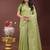 green color woven work cotton saree with blouse