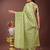 green color woven work cotton saree with blouse