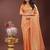 Orange color woven work cotton saree with blouse