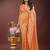 Orange color woven work cotton saree with blouse