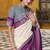 Poly cotton printed saree with royal zari weaving border