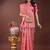 pink color woven work cotton saree with blouse