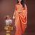 orange color woven work cotton saree with blouse