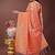 orange color woven work cotton saree with blouse