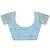 sky blue color woven work cotton saree with blouse