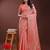 peach color woven work cotton saree with blouse
