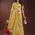 yellow color woven work cotton saree with blouse