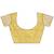 yellow color woven work cotton saree with blouse