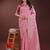 pink color woven work cotton saree with blouse