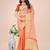 peach color zari border work orgenza saree with blouse