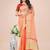 peach color zari border work orgenza saree with blouse