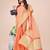 peach color zari border work orgenza saree with blouse