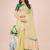 light green color zari border work orgenza saree with blouse