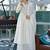 White flex butti cotton heavy thread embroidery work with hand kodi lace kurta pant set