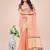 light pink color zari border work orgenza saree with blouse