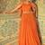 Orange banarasi silk anarkali for women wedding wear