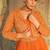 Orange banarasi silk anarkali for women wedding wear