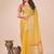 yellow color zari border work orgenza saree with blouse