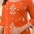 Orange rayon slub heavy thread embroidery work kurta pant set