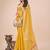 yellow color zari border work orgenza saree with blouse