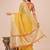 yellow color zari border work orgenza saree with blouse