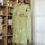 Pista green chanderi silk heavy thread embroidery work kurta pant set